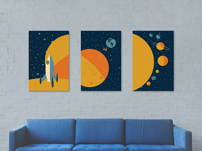 Space Vintage Inspired Posters and Phone Cases