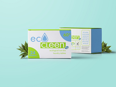 EcoCleen laundry packaging mockup