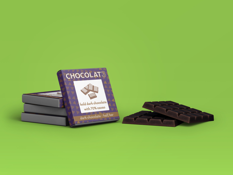 CHOCOLAT3 - chocolate bar wrap adobe illustrator adobe photoshop brand brand design branding logo package design package mockup packaging typography vector