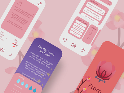 Flora Poem App app branding concept concept art design flat illustration minimal minimalist ui ux vector