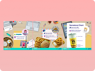 Food Social Media Advertising app branding design figma flat food illustration