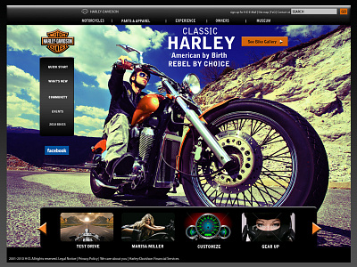 Harley Davidson Mock-up School Project design web