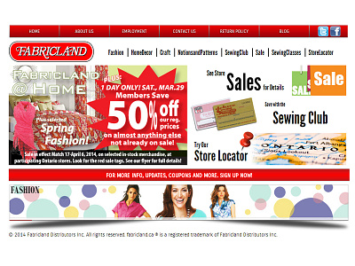 Fabricland development web design