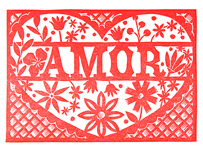 Amor amor letterpress papel picado