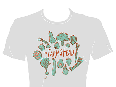 Farmstead T-Shirt hand lettering ink vegetables