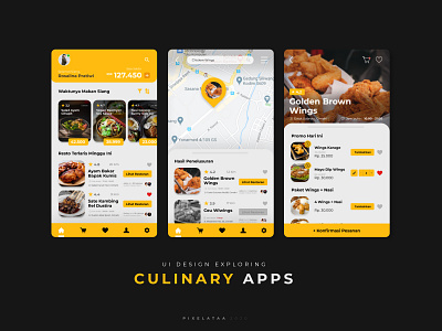 UI Exploring - Culinary Apps app branding design illustration illustrator minimal ui ux vector web