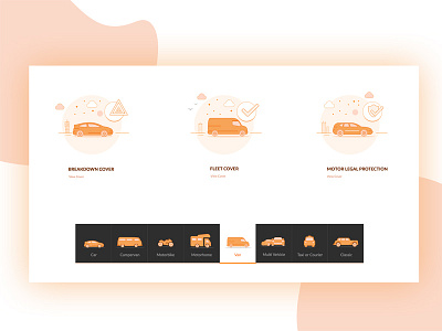 Vehicle Breakdown Website icons orange ui vehicle website