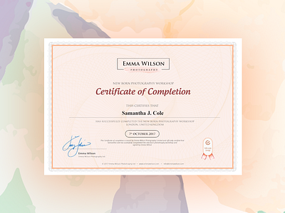 Photography Workshop Certificate