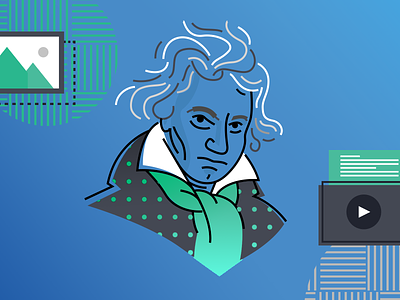 Beethoven beethoven classic classical history icon line art music texture