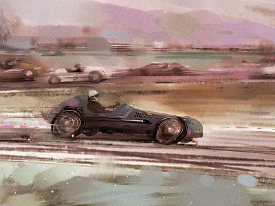 201311 carillustration corel painter digital art illustration vintagecar