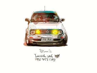 bum's mk2 vr6 carillustration character corel painter digital art illustration