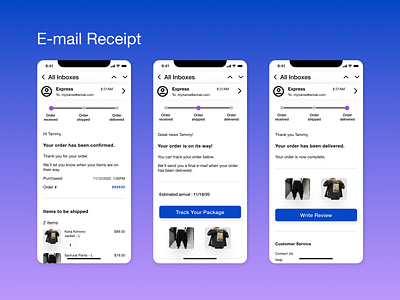 e mail receip dailyui mobile design productdesign ui uidesign ux ux design