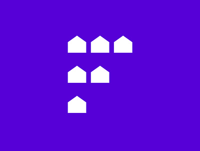 Flatpart apartment clean design home house housing icon letter logo minimalism purple rent symbol