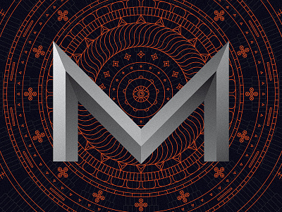 M // creograM // Maya creogram letter m
