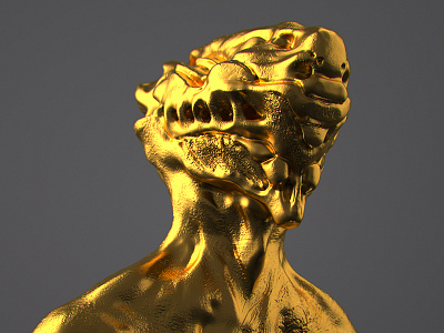 Monster bust bust creogram crislabno design gold zbrush
