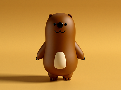 Hungri 3d bear brandhero c4d character cinema4d modelling redshift toy