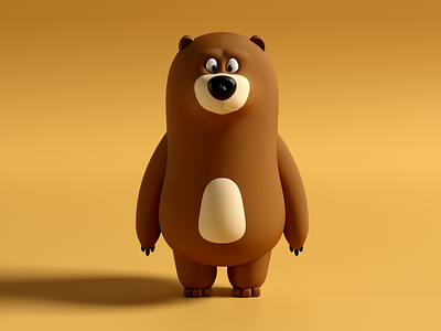 Hungri // v2 3d bear c4d cgi character cute fun maxon pixologic playful render zbrush