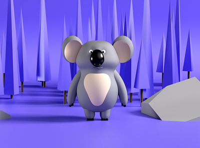 Koala the Bear 3d australia bear c4d character character design clean concept cute forest form freelancer koala redshift
