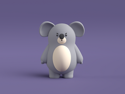 Angry Koala the Bear 3d branding c4d character crislabno cute cute animal cute art design illustration redshift