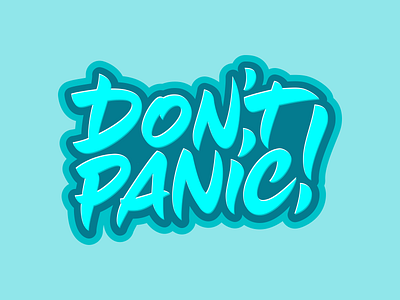 Don't panic! branding design fun lettering logo logotype print design type typography vector
