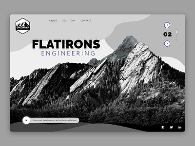 Simple Web Concept for Engineering Co. black and white branding engineering grey landing page mountains slider solutions video background wavy