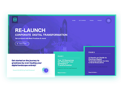 Abstract Field Guide Exploration - Blue/Green Content Slides abstract digital transformation field guide landing page overlay responsive slides tutorial web ui
