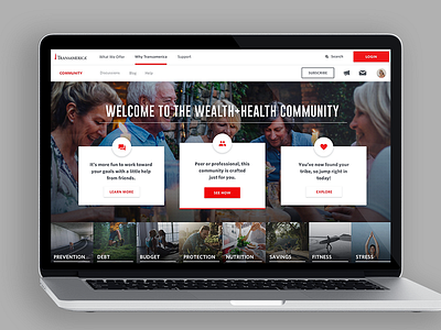 TA Wealth+Health Community Site Re-design - Desktop View