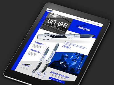 Modern Commercial Rocket Co.-  Blue Origin Landing Page Concept