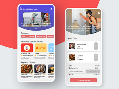 Safe food Delivery App app covid 19 covid crisis covid safety delivery app design figma food app ui ux