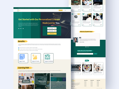 E-learning Platform Landing Page app design e learning modern website design ui design web design website design