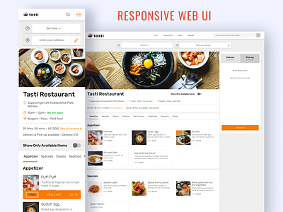 Responsive UI Design of a Cloud Restaurant app design app screen food app food website responsive design responsive web design responsive website design ui design ui ux web design