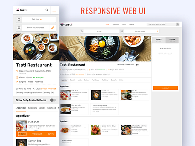 Responsive UI Design of a Cloud Restaurant