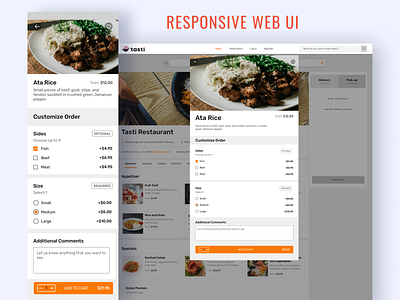 Responsive Cart Page Design of a Cloud Restaurant app design app screen food app food app design food website modern design modern website design responsive design responsive web design responsive website design ui design web design website design