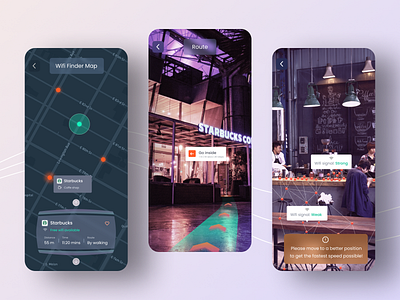 AR Wifi Signal Checker App app design app screen ar app ar design figma futuristic design futuristic ui mobile app mobile app design mobile design modern app design trend trendy design ui design uiux design wifi