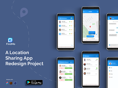 Findme - A Location Sharing App Redesign Project
