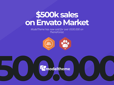 $500k sales achievement on ThemeForest