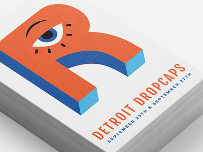 detroit dropcaps promo postcard 70s dropcap postcard print retro