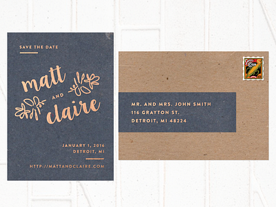 save the date - matt & claire v1 invitation print stationary wedding work in progress