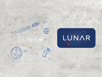 lunar stickers design packaging print space stickers
