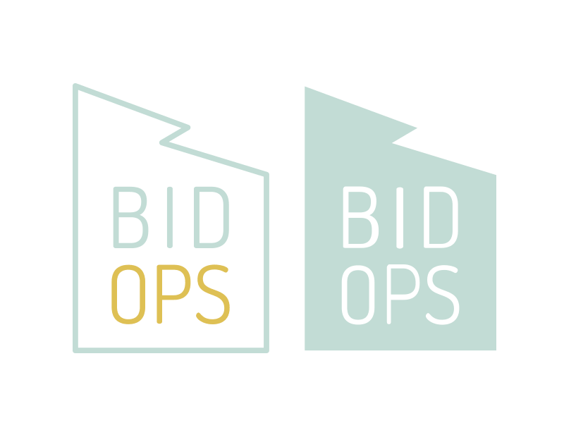 Bid Ops Concept geometric logo logomark pastel