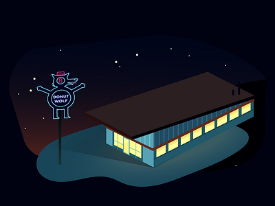 donut wolf donut wolf illustration in isometric night the vector woods