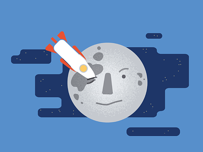 Melies Moon Spot Illo branding lunar mobile phone space spot illustration startup techstars
