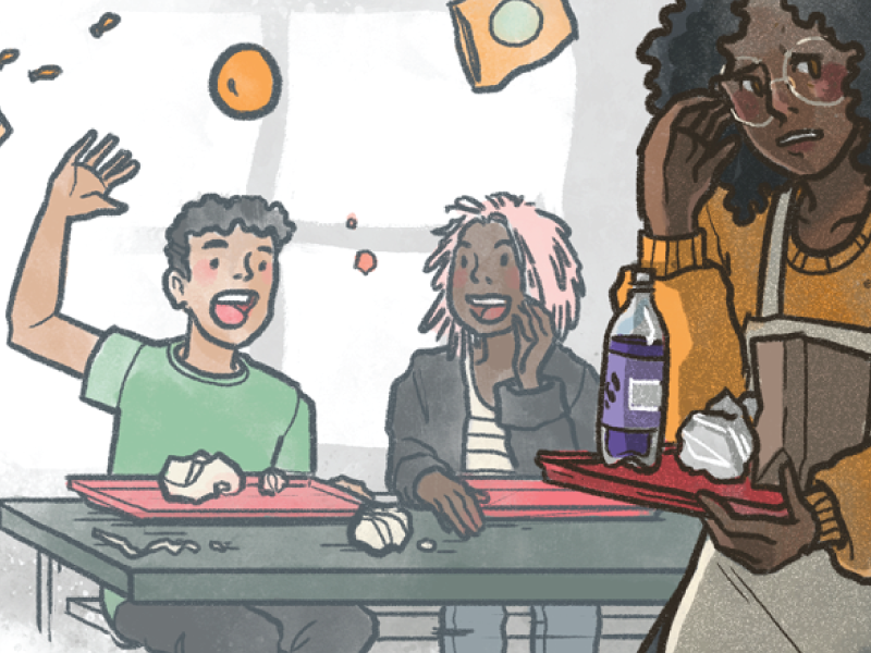 We Are Teachers - Cafeteria Trouble editorial education illustration