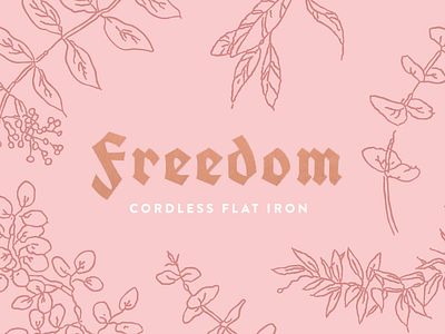 Freedom Flat Iron Packaging beauty branding design fraktur hair products packaging