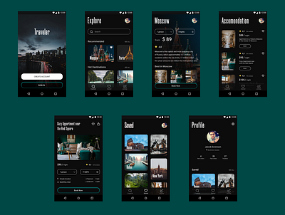 Mobile App Traveler app design typography ui ux web