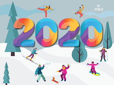 Happy New Year 2020 2020 design happy happy new year illustration illustrator new year typography