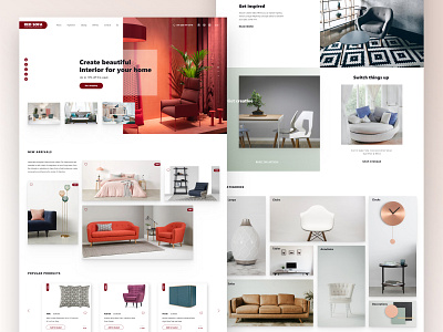 Online Store of Furniture (Landing Page) adaptive design e commerce furniture landing page online store responsive design sofa ui uiux uiux design ux web design