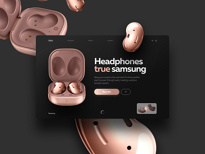 Samsung Headphones Concept adaptive design e commerce headphones landing page online store product design responsive design samsung ui uiux uiux design ux web design