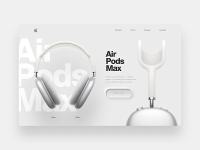Air Pods Max Concept adaptive air pods design e commerce headphones landing page online store product design responsive design ui uiux uiux design ux web design