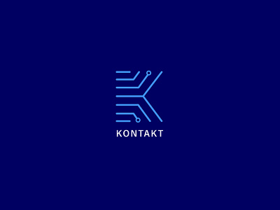 Logo "Kontakt" 2 branding chip chip logo contact design electrical company graphic design illustration logo minimal motion graphics typography vector